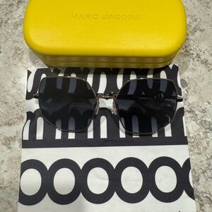 Marc Jacobs Black Sunglasses with Vibrant Yellow Case